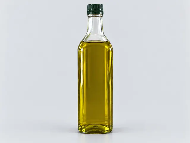 올리브유 병을 스튜디오 배경으로 옮김 (결과)