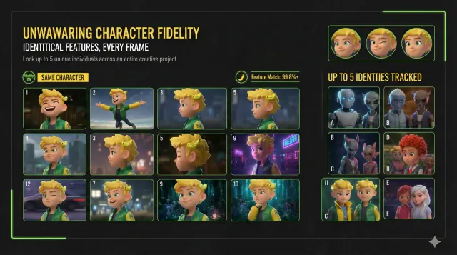 Banana Pro AI character fidelity showcase