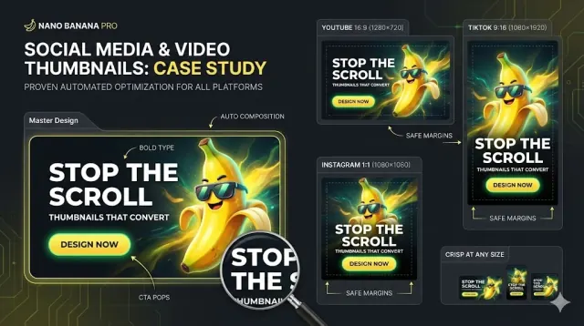 Social media and video thumbnail creation with Banana Pro AI