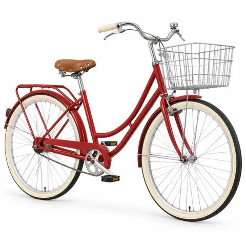 Illustrative reference 1: a red city bicycle on a plain background