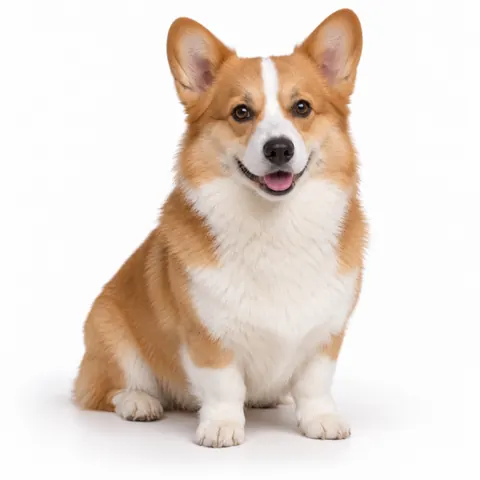 Illustrative reference 2: a sitting corgi on a plain background